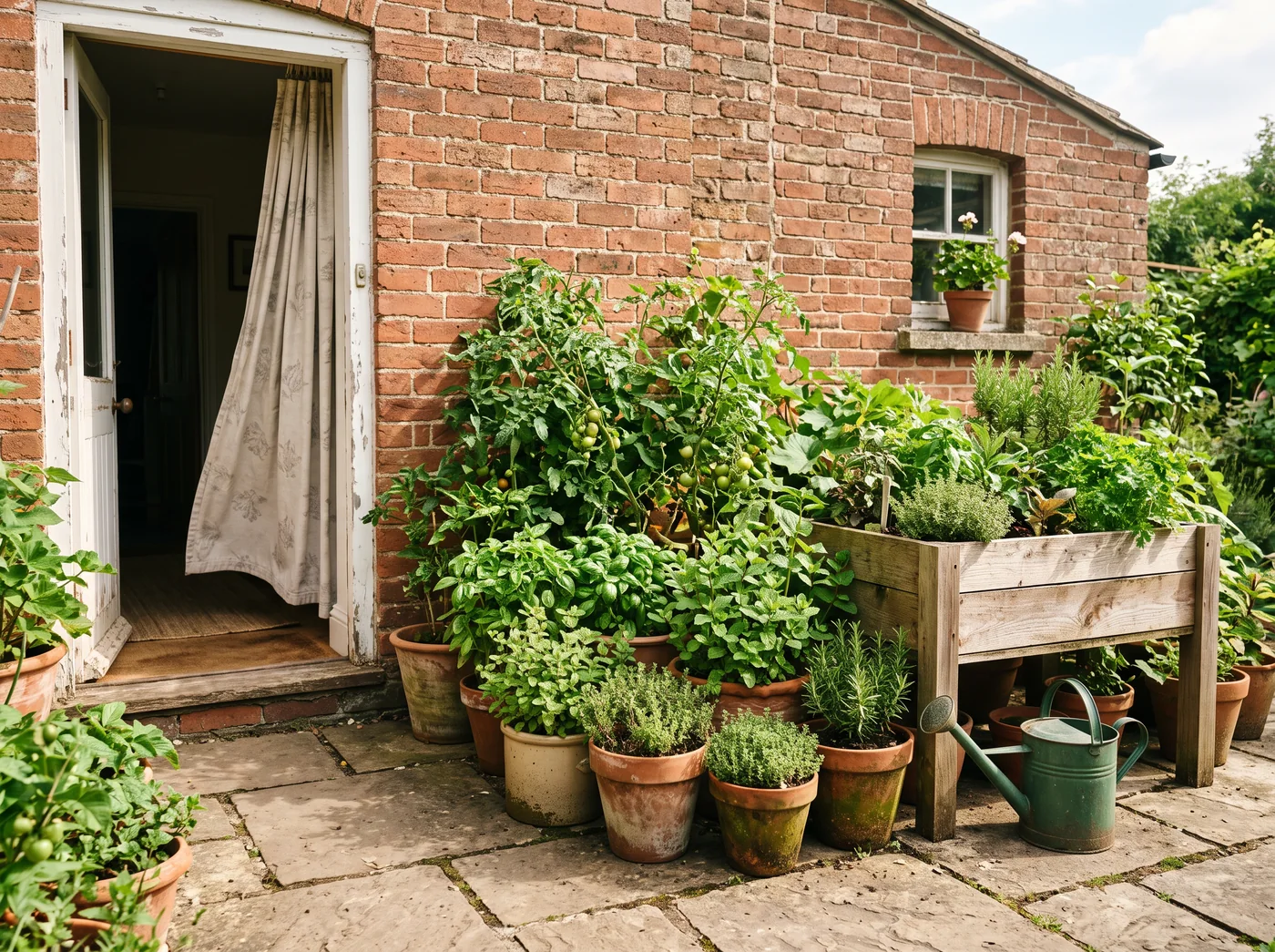Illustrative patio planting scene